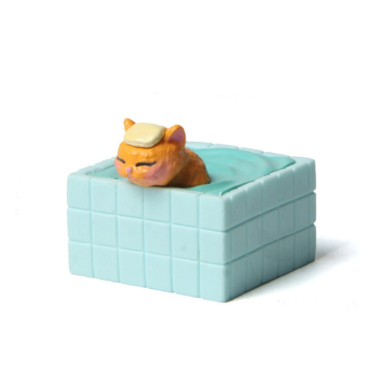 3D Cute Bath Cat Fridge Sticker Hole Board Magnet Resin Decorative Ornament — Bubble Bathture Scarf Cat