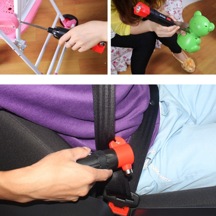 Multifunctional Car Safety Hammer with Screwdriver Flashlight