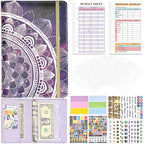 A6 Mandala Binder Financial Plan Notebook PU Leather Cash Budget Book