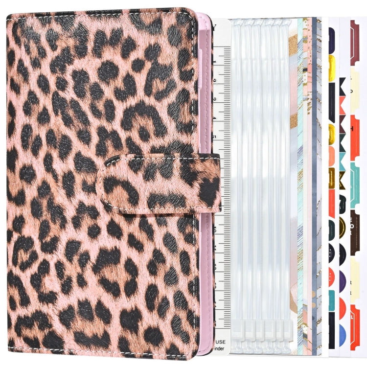 A6 Leopard Print Cash Budget Notebook Loose Leaf Financial Management Notepad