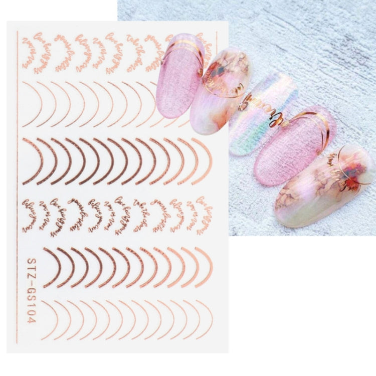 Gold Silver Manicure Stickers Imitation Metal Line Adhesive Nail Stickers