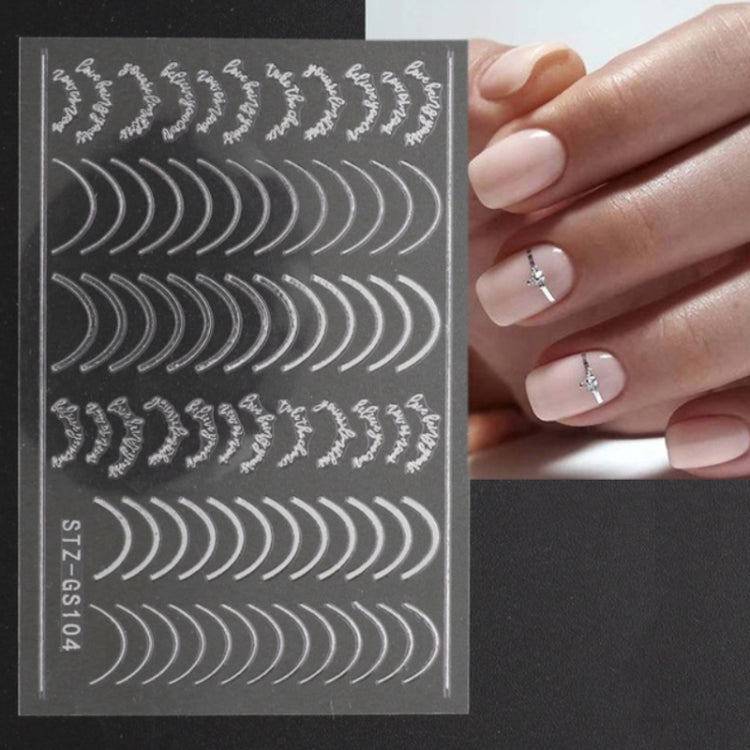 Gold Silver Manicure Stickers Imitation Metal Line Adhesive Nail Stickers