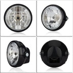Motorcycle 7 Inch LED Headlight Angel Ring With Steering Function