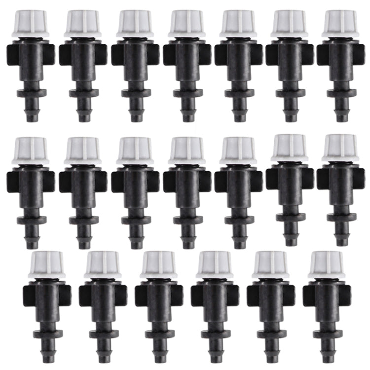20pcs TF-118 Gardening Irrigation Drip Irrigation System Set Accessories — Single Hook Connection 4/7mm Capillary (Gray)