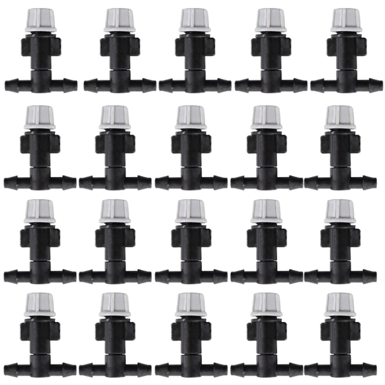 20pcs TF-118 Gardening Irrigation Drip Irrigation System Set Accessories — Both Sides Connection 4/7mm Capillary (Gray)