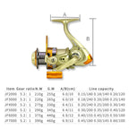 Spinning Fishing Reel 5.2:1 Gear Ratio Metal Spool Saltwater Fishing Tools