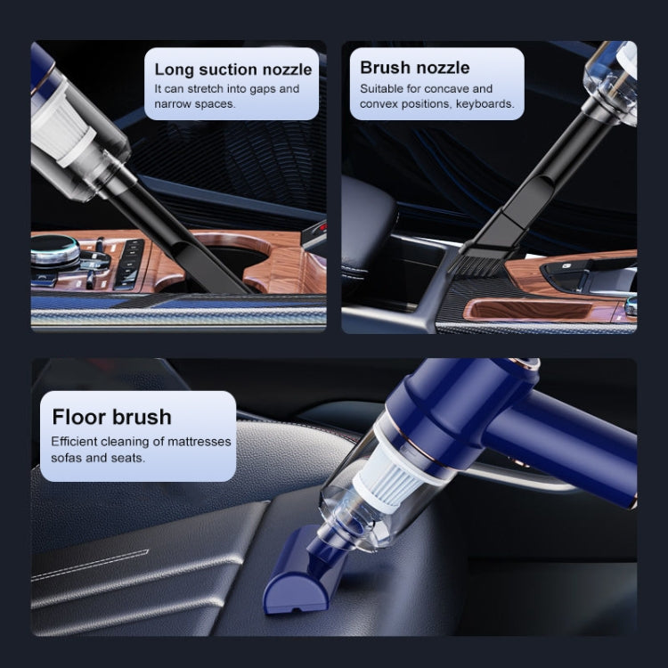 SUITU ST-6638 Car Wireless Vacuum Cleaner Suction and Blower Integrated With Light, Spec: