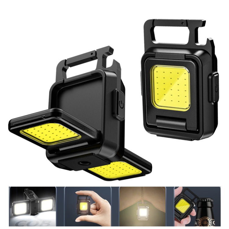 Double Sided COB Flashlight Mini Keychain Light Camping Light