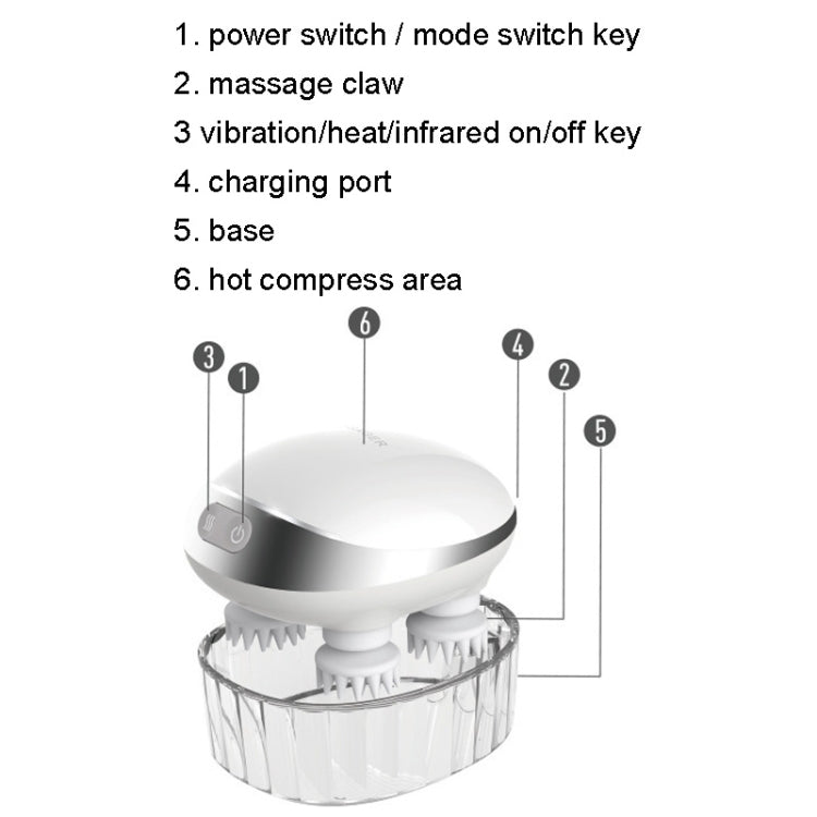 K111 Hot Compress Red Light Head Massager Electric Kneading Vibration Waterproof Head Instrument