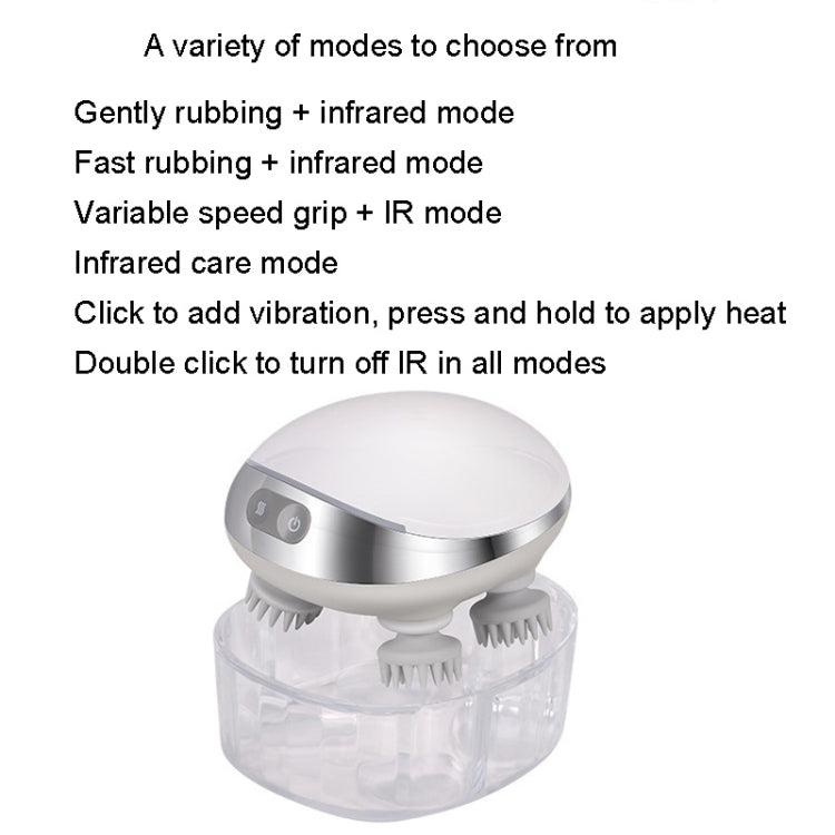 K111 Hot Compress Red Light Head Massager Electric Kneading Vibration Waterproof Head Instrument