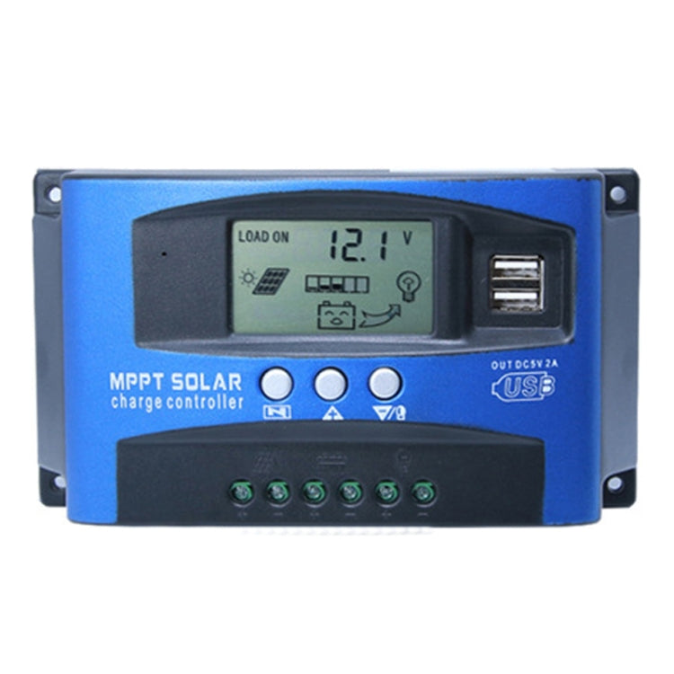YCX-003 30-100A Solar Charging Controller with LED Screen & Dual USB Port Smart MPPT Charger — 12/24V 30A
