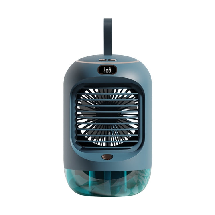 RD22 Rotating Humidification Fan Warm Light Atmosphere Light Automatic Shaking Head with Digital Display Air Cooler — Pink