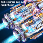 5 In 1 60W Double Motor Car Vacuum Cleaner With Blowing Air Pump Pressure Measuring Lighting Function