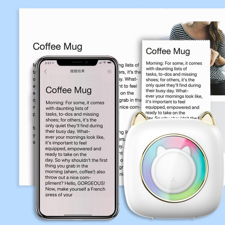 C23 Seven Colors Atmosphere Breathing Light Wireless Thermal Printer