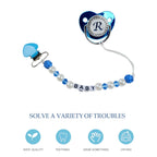 Infant Baby Pacifier Clip Chain Clay Crystal Anti-drop Heart Nipple Clip — Clay Crystal White