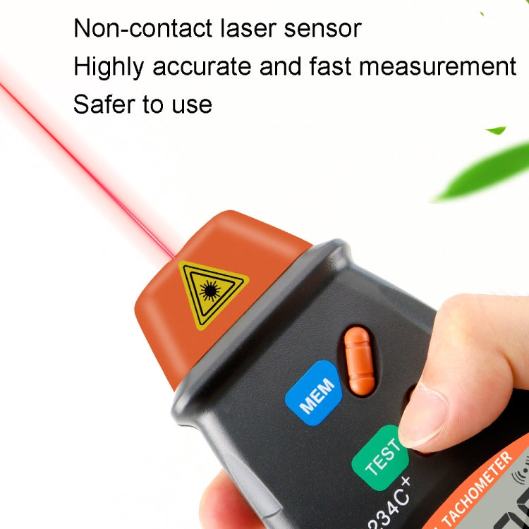 DT2234C+ Handheld Portable Motor Gear Tachometer Laser Tachometer — view 5