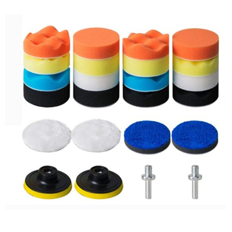3 Inch Polishing Waxing Pad Sponge Buffing Kit — 25 In 1
