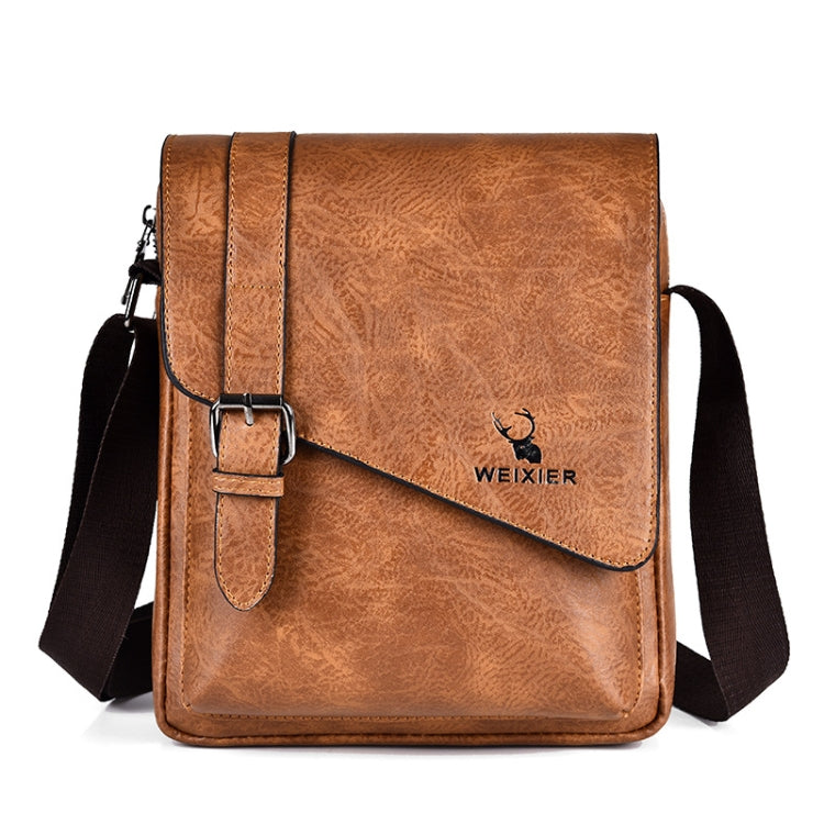 WEIXIER D266 Retro Crossbody Large Capacity Messenger Bag Shoulder Bag Tot Backpack — Light Brown