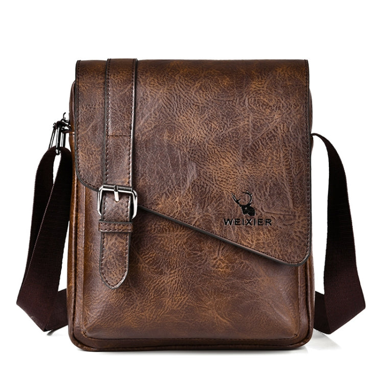 WEIXIER D266 Retro Crossbody Large Capacity Messenger Bag Shoulder Bag Tot Backpack — Dark Brown