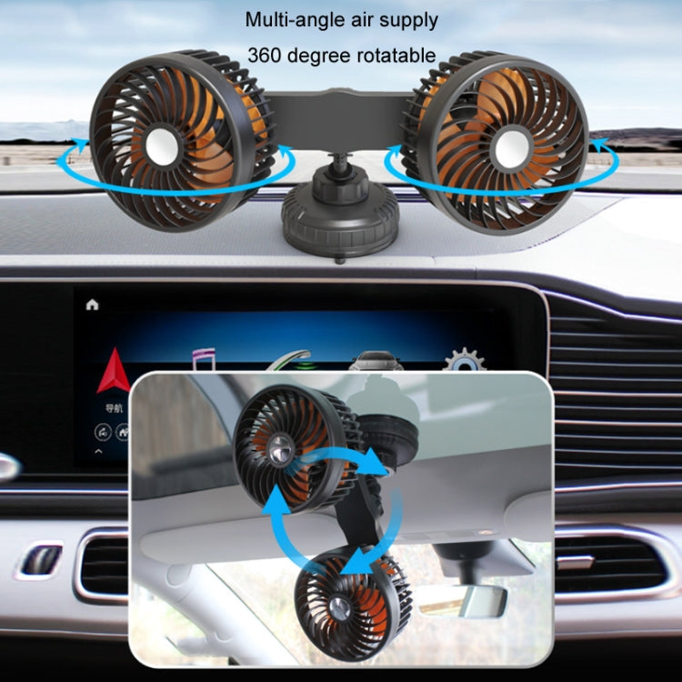 F6026 Large Suction Cup Vehicle-Mounted Double-Head Fan