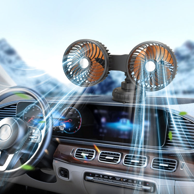 F6026 Large Suction Cup Vehicle-Mounted Double-Head Fan