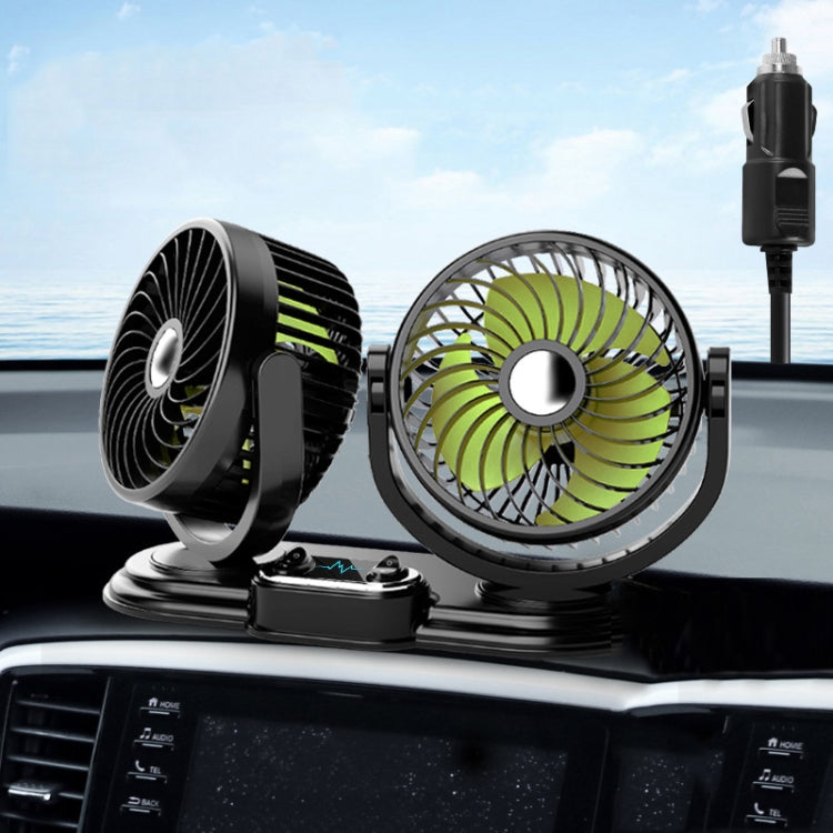 F621 Car Rotatable Turntable Silent Car Double Head Fan