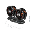 F621 Car Rotatable Turntable Silent Car Double Head Fan