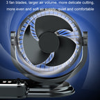 F621 Car Rotatable Turntable Silent Car Double Head Fan