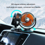 F621 Car Rotatable Turntable Silent Car Double Head Fan