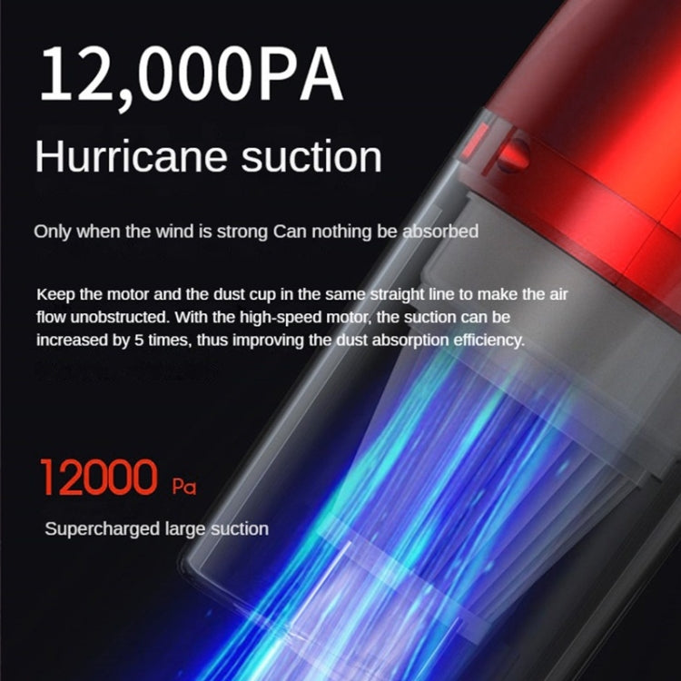 4 In 1 12000pa Wireless Mini Handheld Car Vacuum Cleaner Mite Remover
