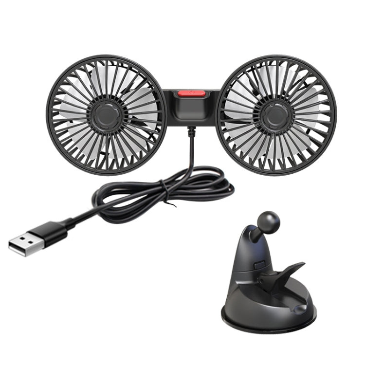 F4206 Suction Cup Double Head Car USB Fan