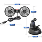 F4206 Suction Cup Double Head Car USB Fan