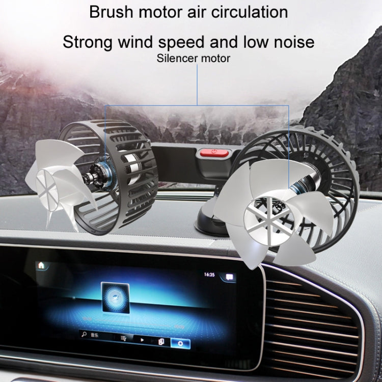 F4206 Suction Cup Double Head Car USB Fan