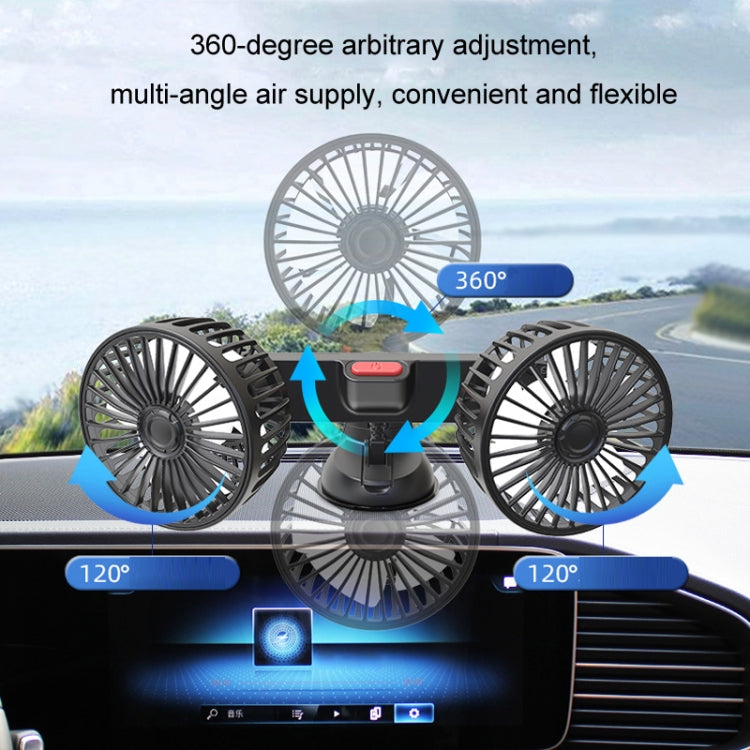 F4206 Suction Cup Double Head Car USB Fan