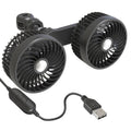 F6207 Car Rear Seat Zip Lock USB Double Head Fan