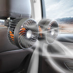 F6207 Car Rear Seat Zip Lock USB Double Head Fan