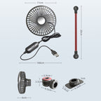 F508 Car Rear Seat USB Air Speed Adjustable Hose Fan