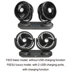 12V/24V Vehicle Electric Oscillating Head Rotatable Double Head Fan