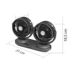 12V/24V Vehicle Electric Oscillating Head Rotatable Double Head Fan