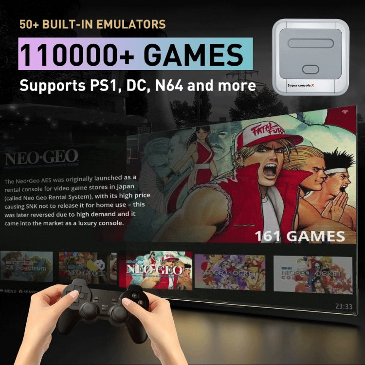 Wireless 4K HD 3D Double Game Console Box, US Plug, 128GB US Plug