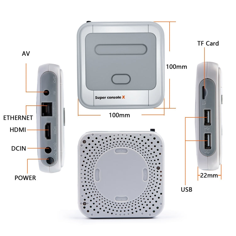 Wireless 4K HD 3D Double Game Console Box, US Plug, 128GB US Plug