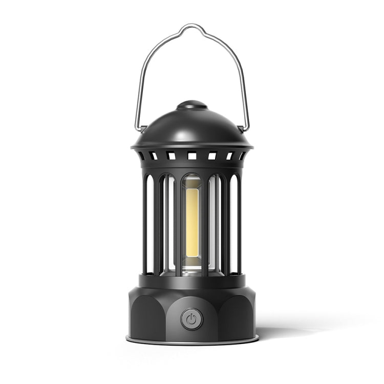 Rechargeable COB Portable Outdoor Camping Lamp Atmosphere Tent Lamp Retro Lamp — Rechargeable Small Beige