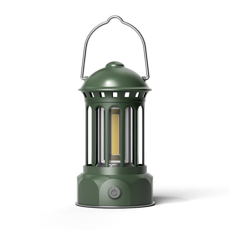 Rechargeable COB Portable Outdoor Camping Lamp Atmosphere Tent Lamp Retro Lamp — Rechargeable Small Black