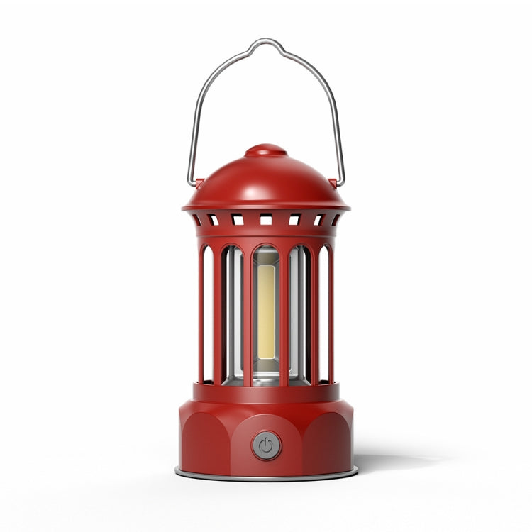 Rechargeable COB Portable Outdoor Camping Lamp Atmosphere Tent Lamp Retro Lamp — Rechargeable Small Green