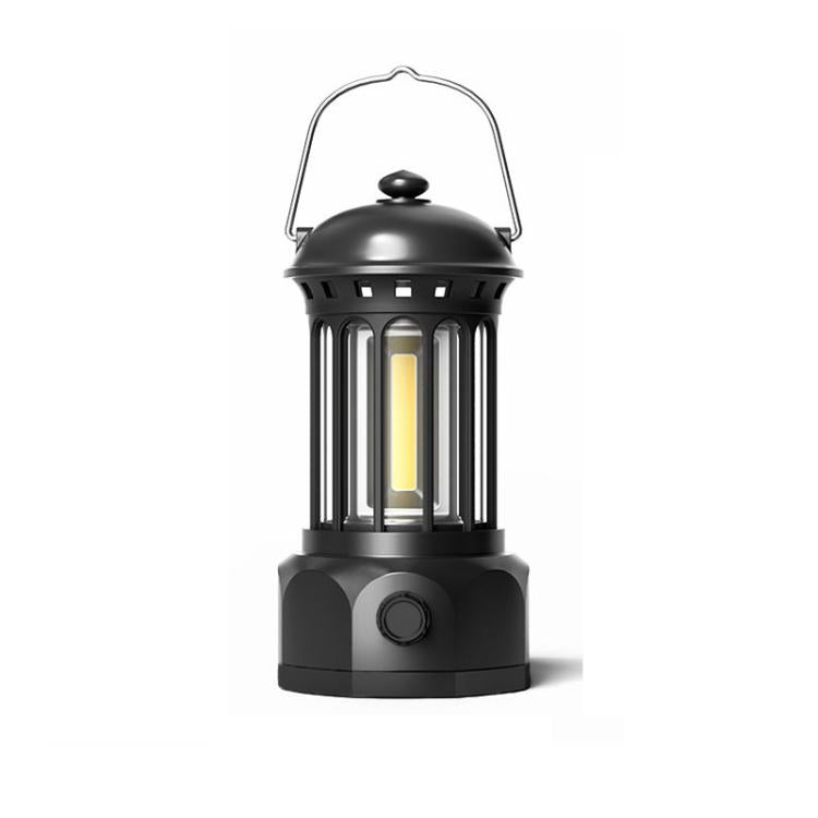 Rechargeable COB Portable Outdoor Camping Lamp Atmosphere Tent Lamp Retro Lamp — Rechargeable Large Beige