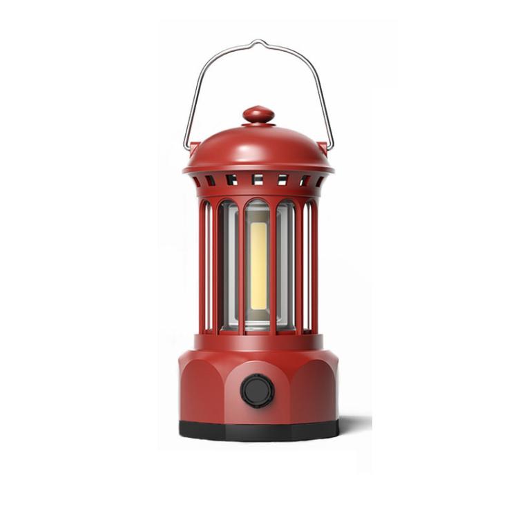 Rechargeable COB Portable Outdoor Camping Lamp Atmosphere Tent Lamp Retro Lamp — Rechargeable Large Green