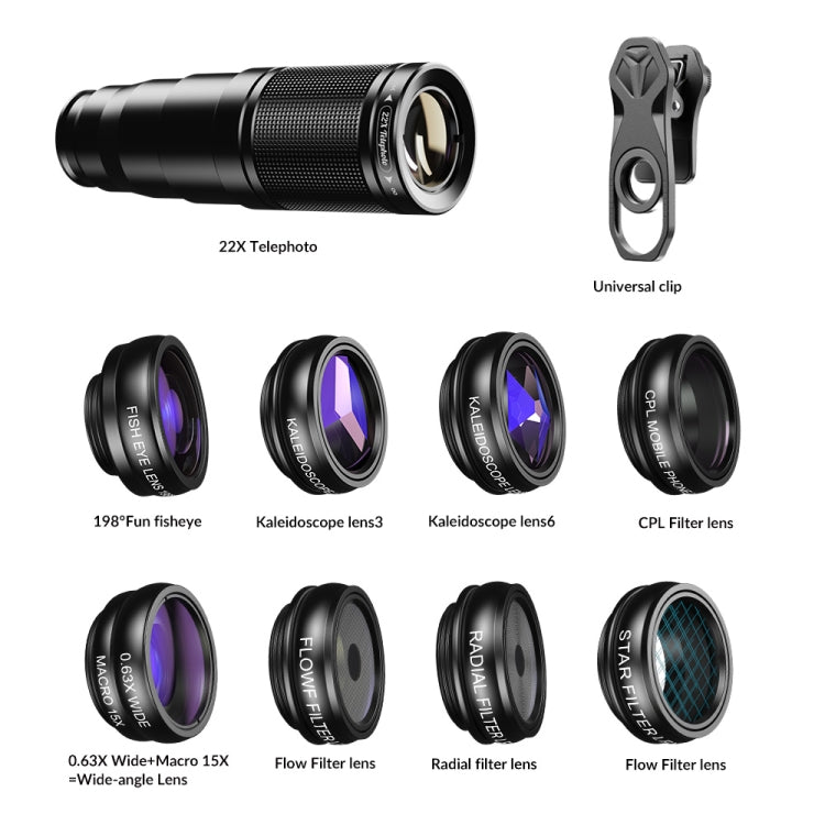 APEXEL APL-22XDG9 22X External Camera Adjustable Focus Mobile Phone Lens