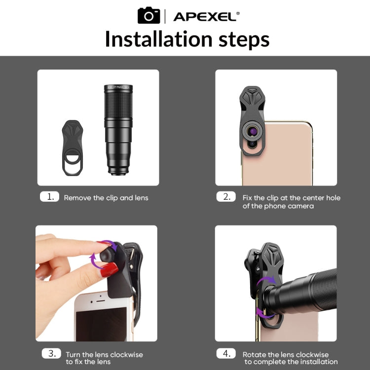 APEXEL APL-22XDG9 22X External Camera Adjustable Focus Mobile Phone Lens