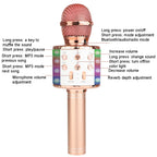 WS-858L LED Light Flashing Wireless Capacitance Microphone Comes With Audio Mobile Phone Bluetoon Live Microphone — WS-858L (Rose Gold)