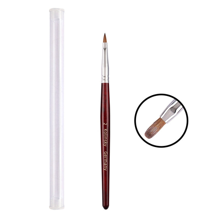 Red Wood Handle Kolinsky Hair Nail Art Brush
